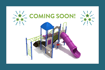 a picture of a playground with a purple slide